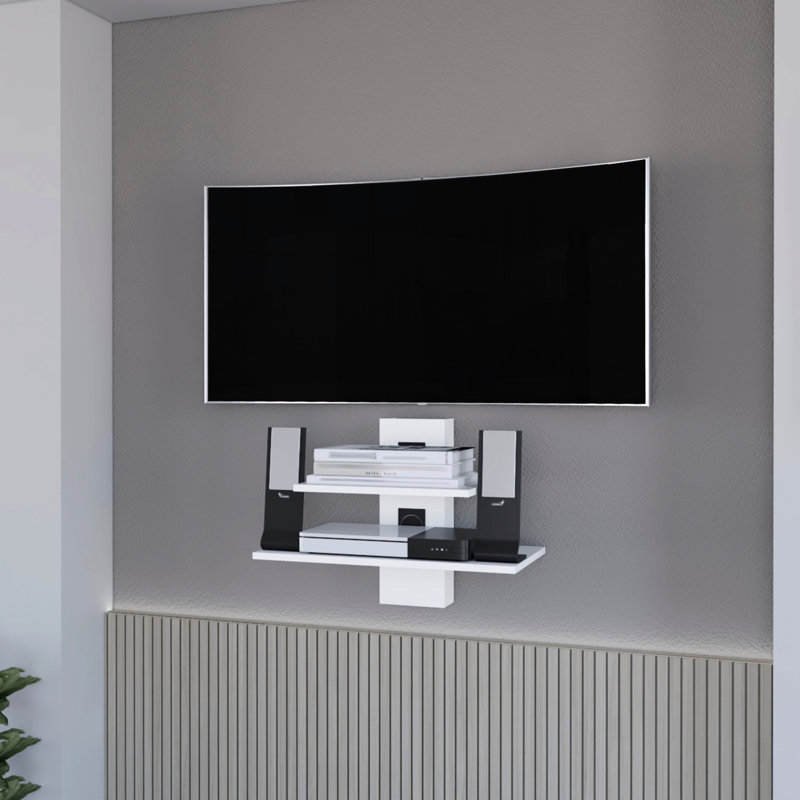 Tablette blanche moderne avec deux tablettes aux dimensions généreuses pour une présentation soignée et attrayante