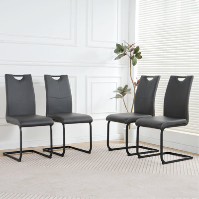 Chaise de salle à manger moderne et gris anthracite en PU