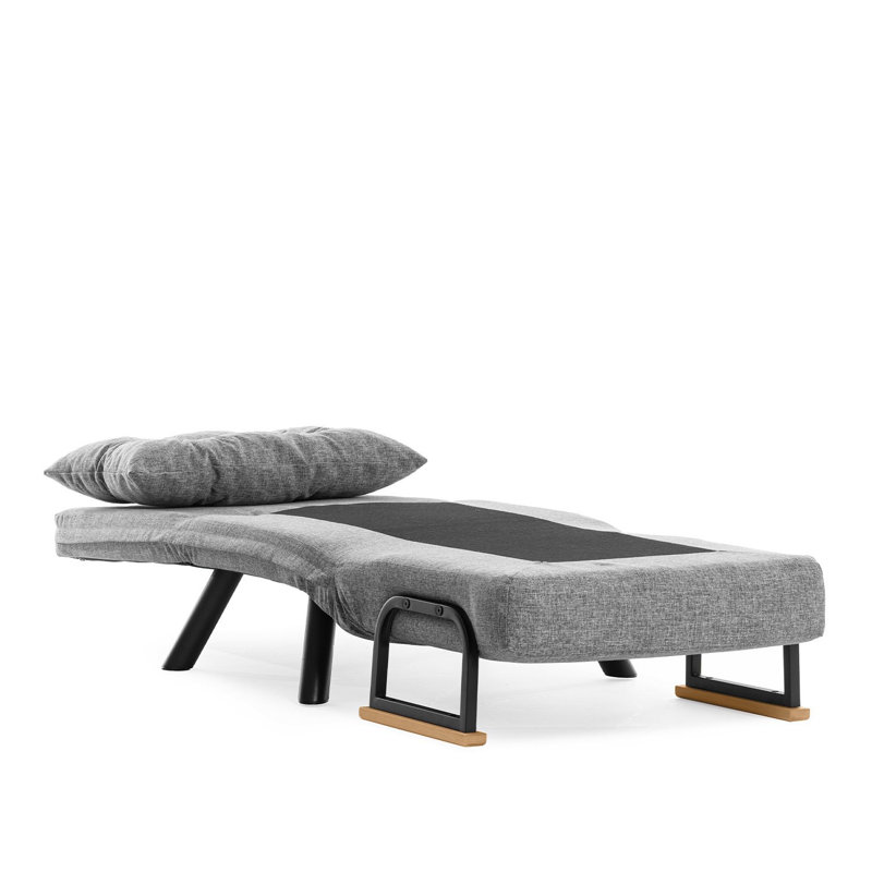 Fauteuil convertible Aakira, Lin gris pâle