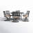 Salem 6-Person Powder Coated Steel Patio Dining Set with Round Table and Cushions