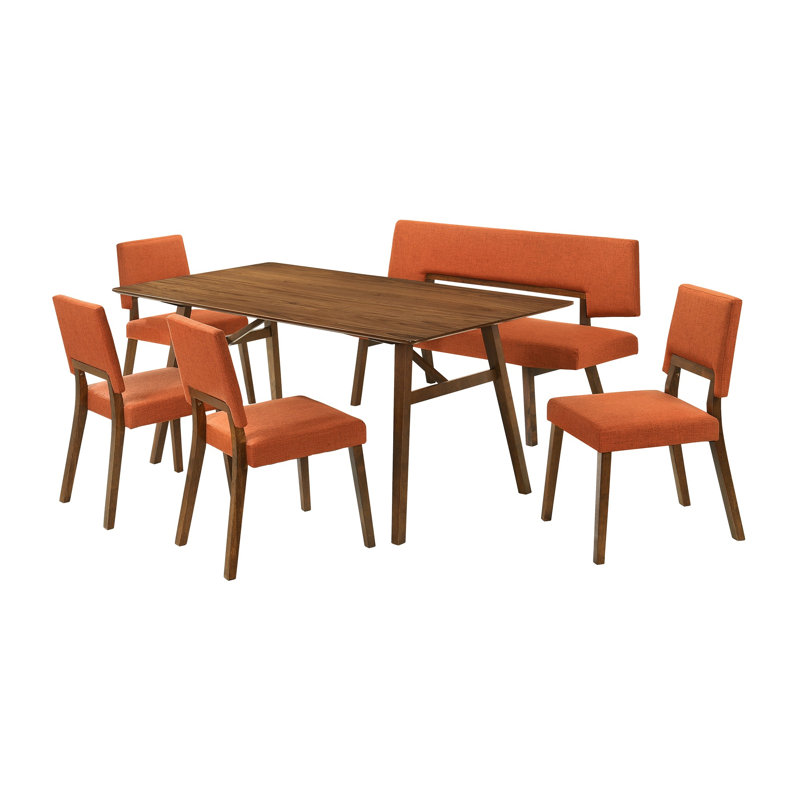 Ensemble repas pour 6 personnes Jorjeta, Brun, Orange/brun, Brun