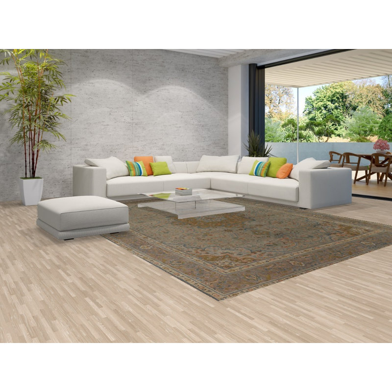 Tapis traditionnel délavé à motif floral 10 x 13