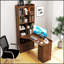 Bureau d'ordinateur de coin en L pour bureau à domicile ou bureau, table de style moderne avec tiroirs, bibliothèque et huche, conception 2 en 1, grand espace de travail