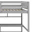 Lit mezzanine avec bureau, tablettes de rangement et escalier-676363694