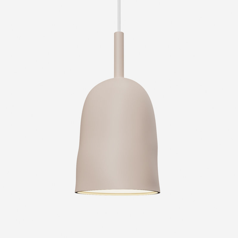 Vessel Pendant Light, 18" H x 14.5" W x 9" D, Mustard, White