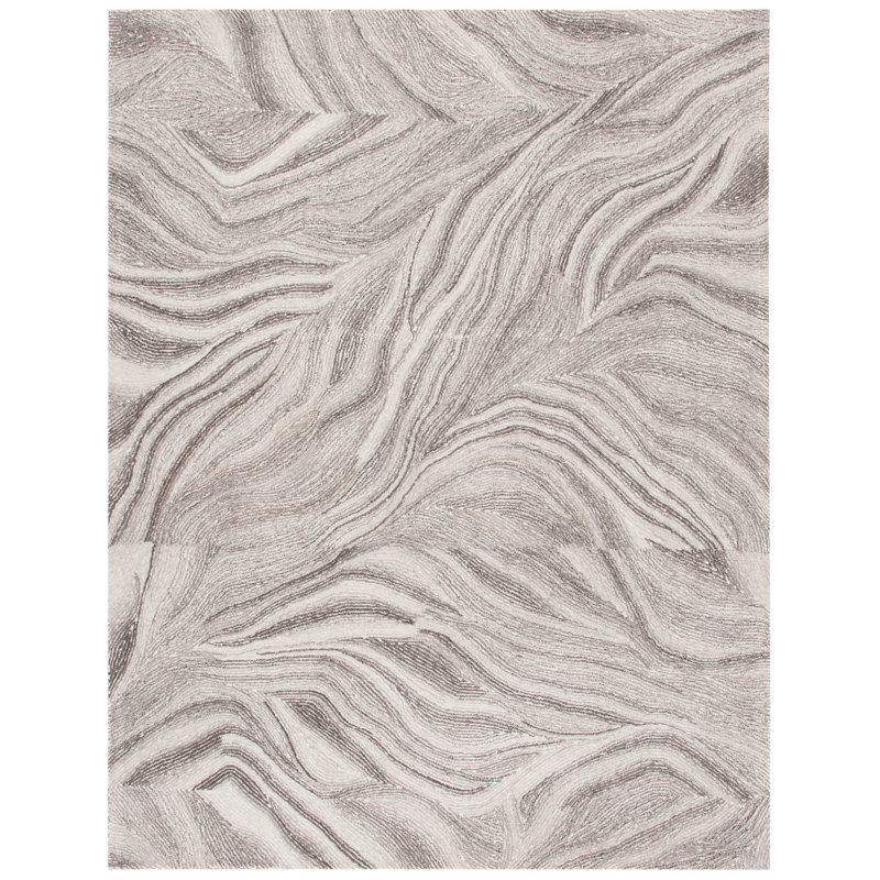 Albria Hand Tufted Wool And Cotton With Latex Abstract Rug, Rectangle 3' x 5'