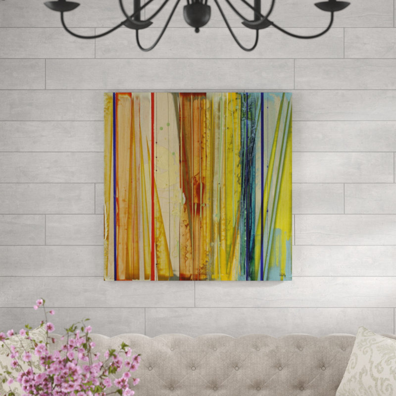 Fresh Air IV par Leila - Peinture, Couche de verre, H 36 po x l 36 po