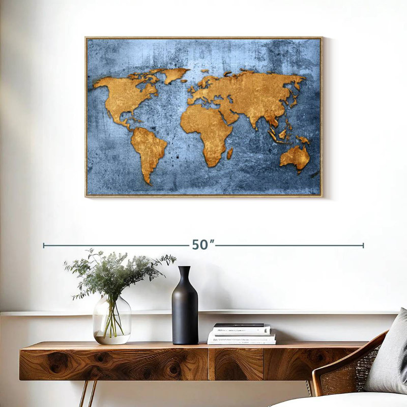 Azure World Luro, Cadre flottant en bois naturel, 37 po x 25 po