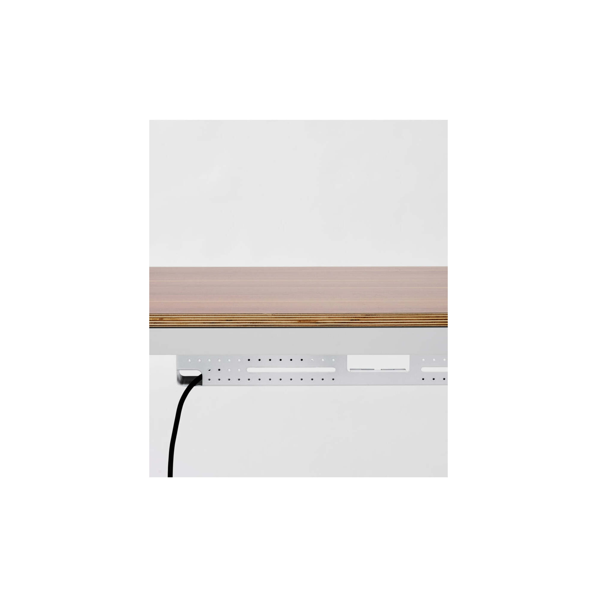 Four Leg Standing Desk, 44.6" H x 48" W x 27" D, Walnut, White