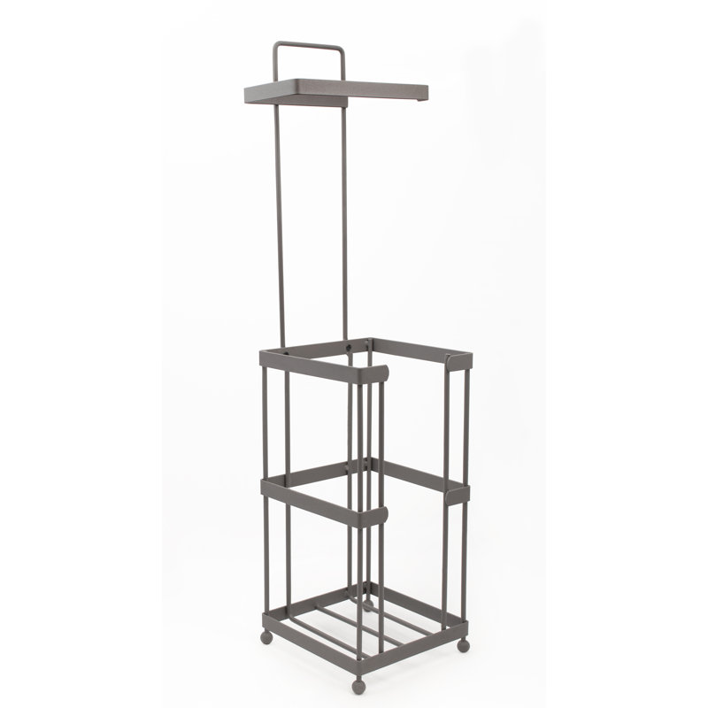 Porte-papier hygiénique sur pied avec rangement, Taupe