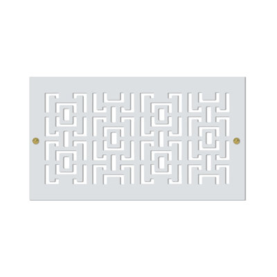 Registres de mur et de plafond Stellar Air White avec vis en laiton - 8 x 10 (ouverture de conduit) 10 x 12 - Oriental