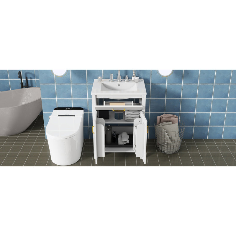 Ensemble de meuble-lavabo avec lavabo en céramique