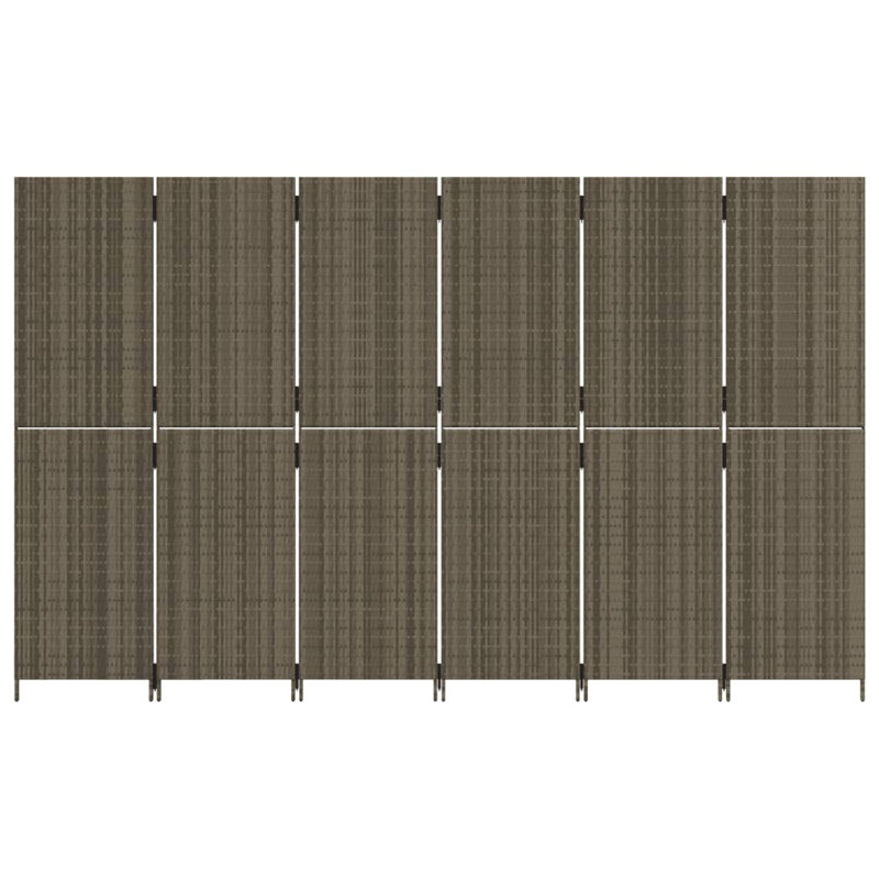 Neyzer Folding Room Divider, 6, 180cm H x 294 cm W, Grey