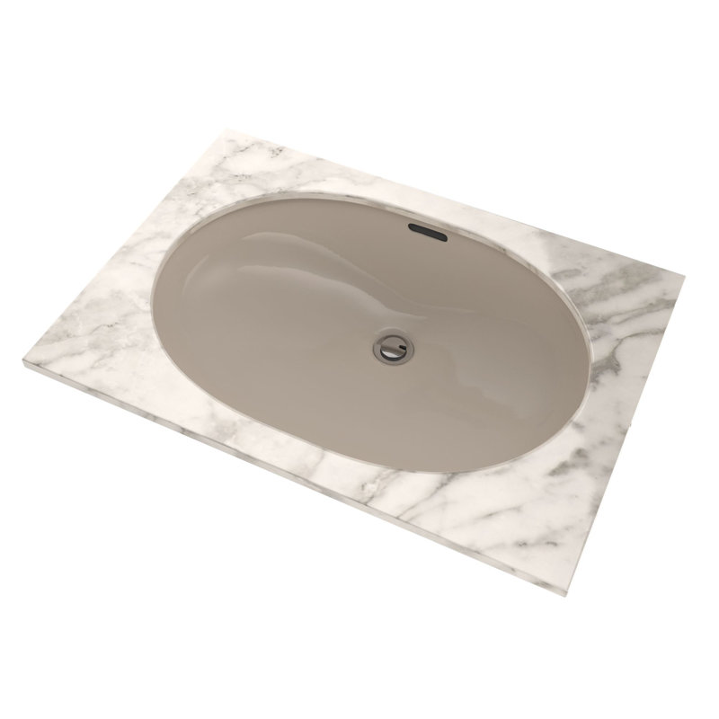 TOTO® Oval 19-11/16" x 13-3/4" Undermount Bathroom Sink with CEFIONTECT, Bone, Bone