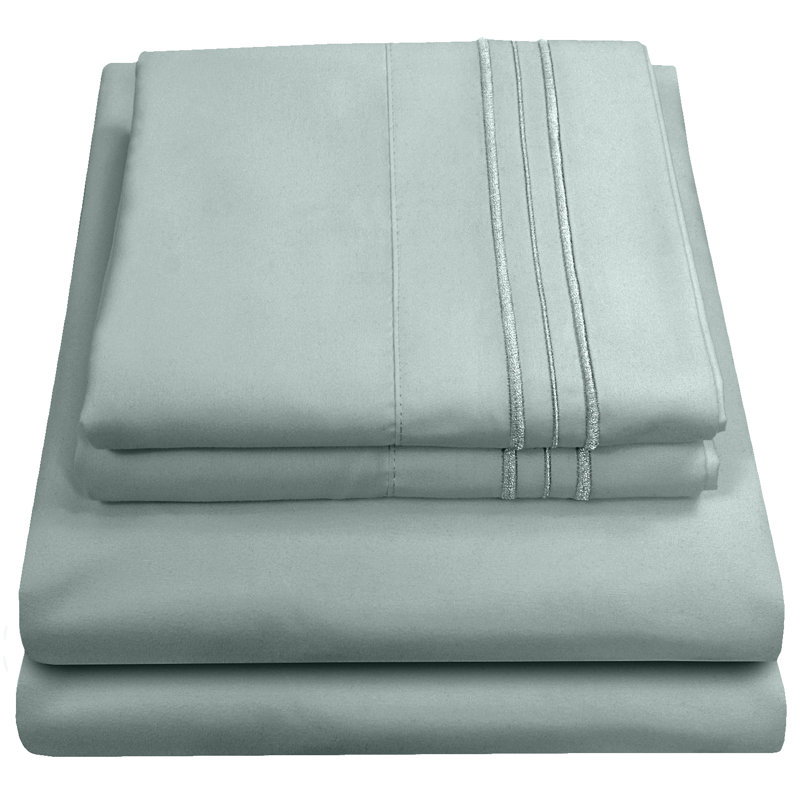 Luxurious Classic Soft Solid 1800 Series Microfiber Sheet Set, Various Colors and Sizes, Twin XL, Slate