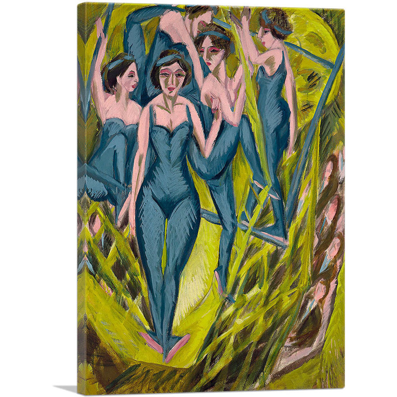 "Blue artistes" par Ernst Ludwig Kirchner - reproduction d'art sur toile tendue, H 18 po x l 12 po x P 0,75 po