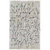 Tapis touffeté à la main à motif abstrait taupe / noir Banford