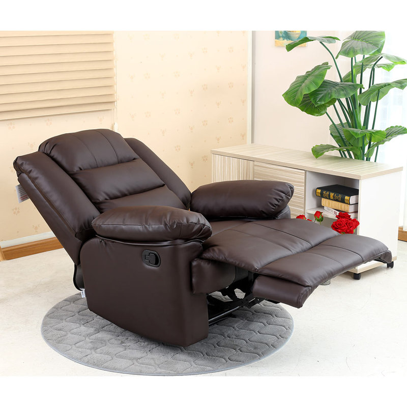 Manual Leather Match Manual Recliner, Brown