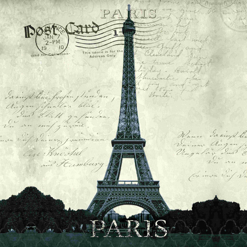 Voyage à Paris, H 12 po x l 12 po