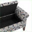 Repose-pieds avec rangement, tissu floral traditionnel, assemblage facile | Noyer brun | Bois d'ingénierie-2115386394