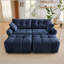 Ensemble de canapé 2 places avec 2 repose-pieds et coussins décoratifs en chenille moelleuse idéale pour un salon ou un dortoir-633004612