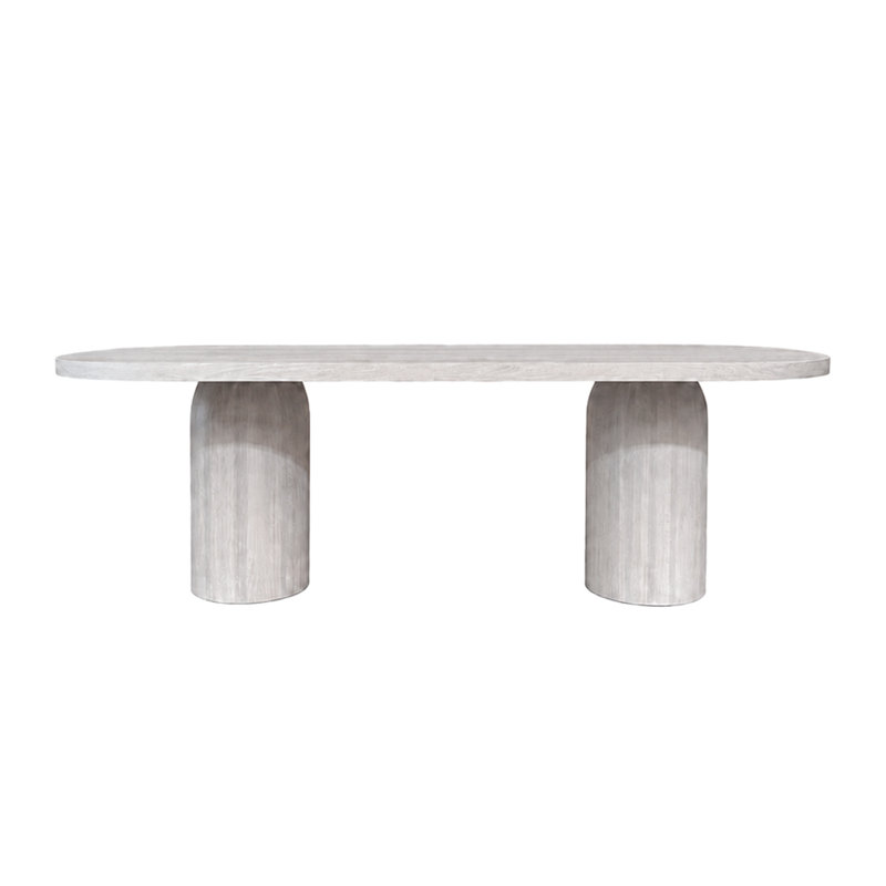 Table de salle à manger Beavercreek, H 30 po x L 95,75 po x l 43,5 po, Blanc cérusé