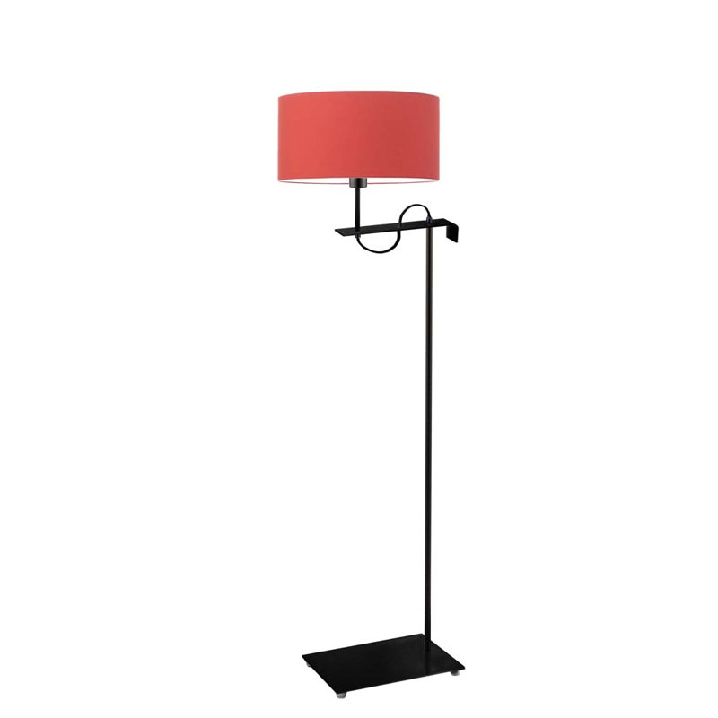 Arlesia 160cm Swing Arm Floor Lamp with USB, Red, Black