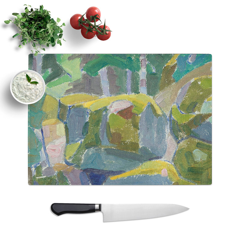 Landscape with Trees by Alexander Bogomazov Chopping Board, 20cm W x 28.5cm L