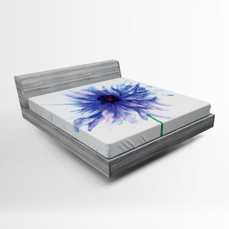 Microfiber Floral Fitted Sheet, Full Fitted Sheet