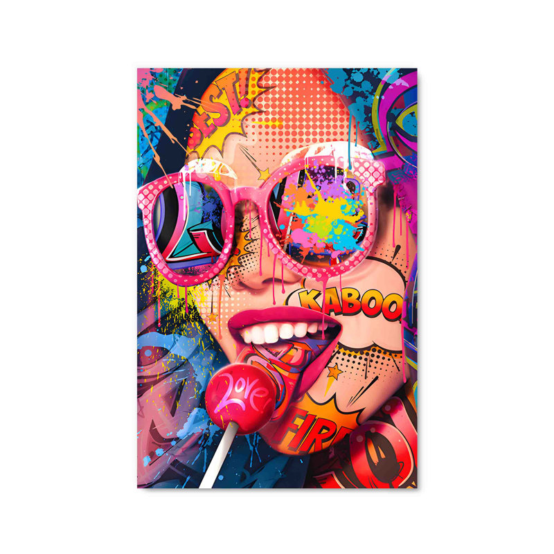 " Comic Book Face ", 45" W x 30" H