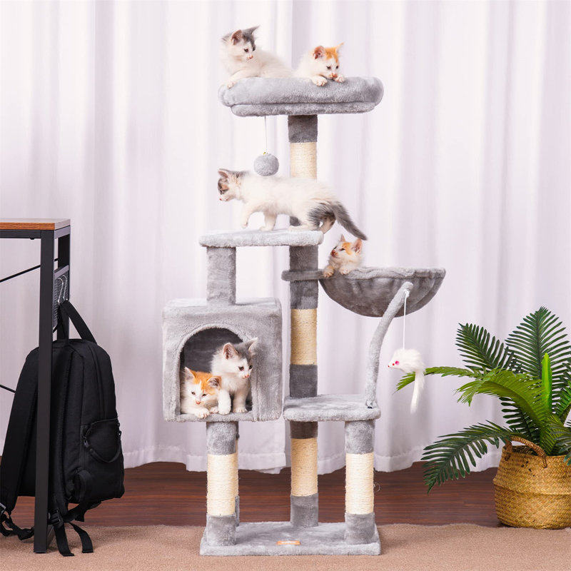 Arbre à chat Faraday, Gris, H 7,09 po x l 12,6 po x L 17,32 po