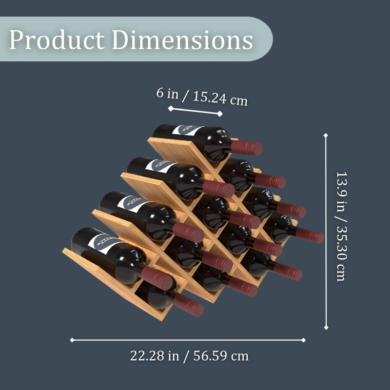 Support à vin 13 bouteilles, H 5,91 po x l 13,9 po x P 22,28 po