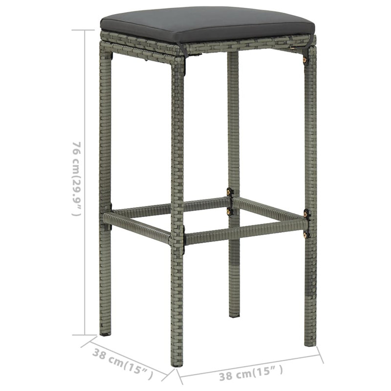 Rectangular 6 - Person 55.1" Long Bar Height Dining Set, Gray