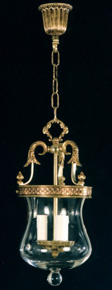 Annecliffe 3 - Light French Gold With Brown Patina Geometric Pendant, 62cm H x 33cm diameter