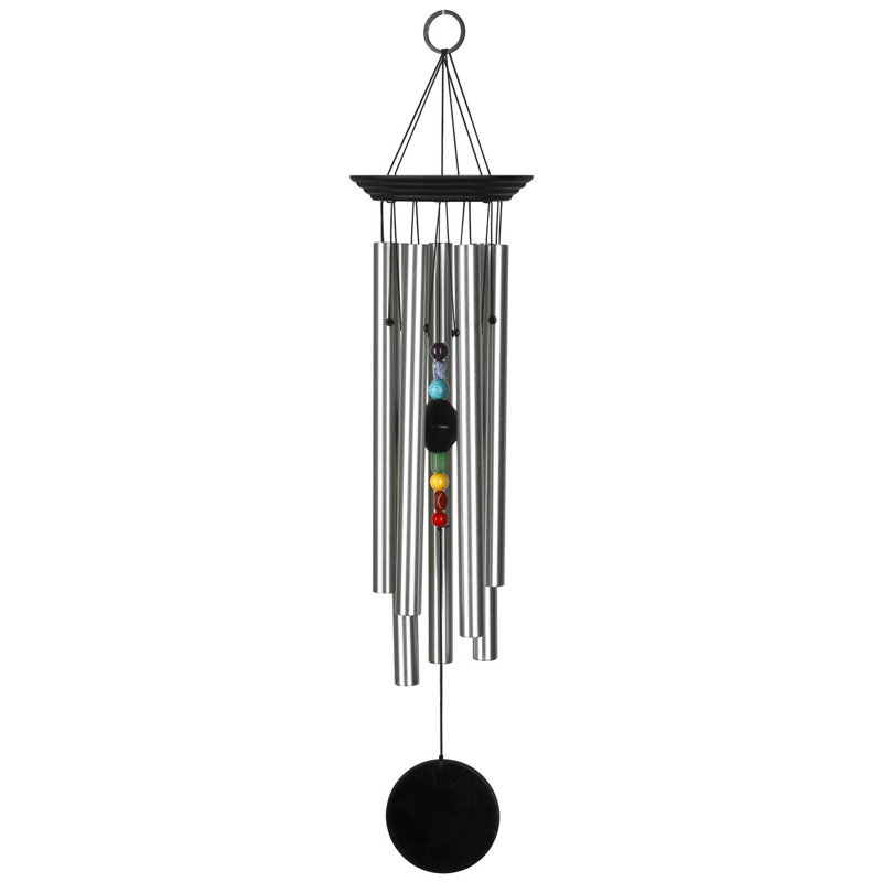 Chakra Chime ™ - sept pierres, grand carillon, Noir