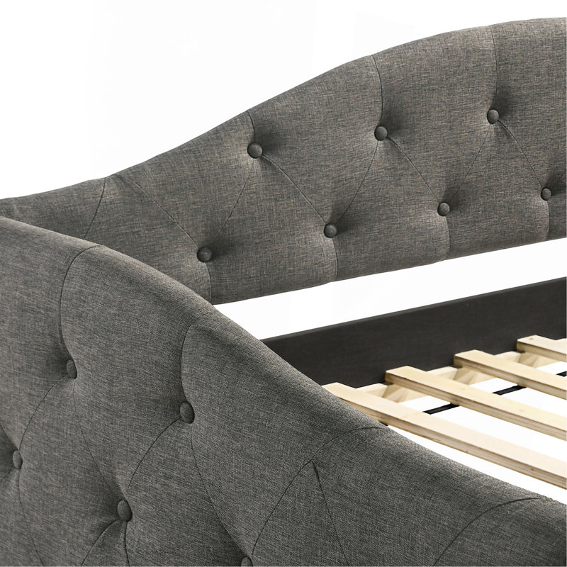 Lit de jour simple tapissier avec couchette Tremont Grey