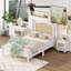 3 Pieces Bedroom Set With Wooden Bed Frame, 1 Vintage  Nightstand And 1 Makeup Vanity Set With Stool-961977447-961977434