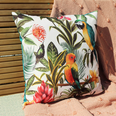 Indoor / Outdoor Floral Square Cushion Cover
