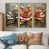 Toile avec cadre flottant or