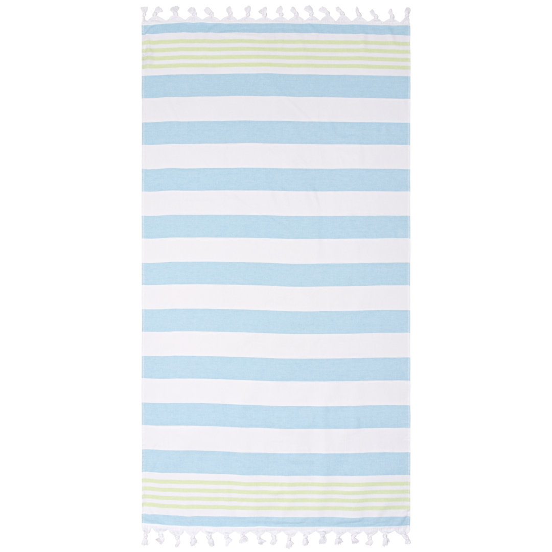 Marlene Stripe Coastal Resort with Tassels Cotton Beach Towel Birch Lane™