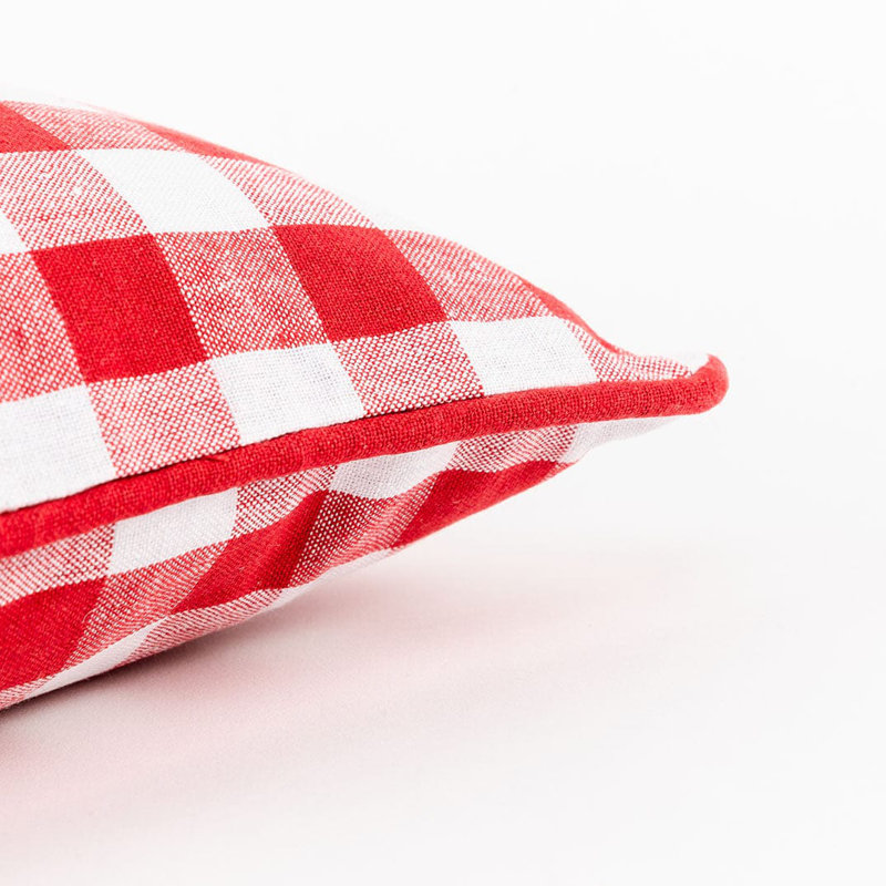 Checkered Cotton Outdoor Throw Pillow