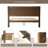Squaro Modern Solid Wood King Bed Frame with Headboard, SQB-46-K, Platform Bed, No Box Spring Needed, Chestnut Brown-271736267-271736269
