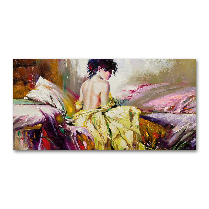 Half-Naked Woman - Wrapped Canvas Print