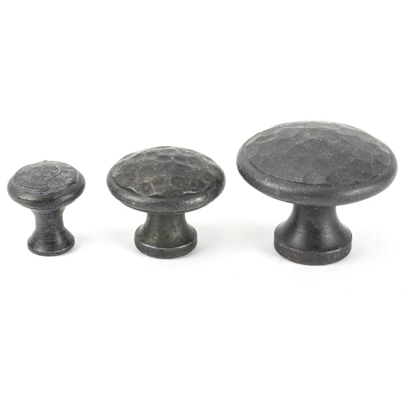 Hammered 40mm Diameter Mushroom Knob, Beeswax
