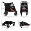 Poussette pliable en 1 clic pour animaux de compagnie de taille moyenne à grande, option de rangement, amortissement des chocs, fenêtre en filet, cordon, noir par absorption, harnais,
