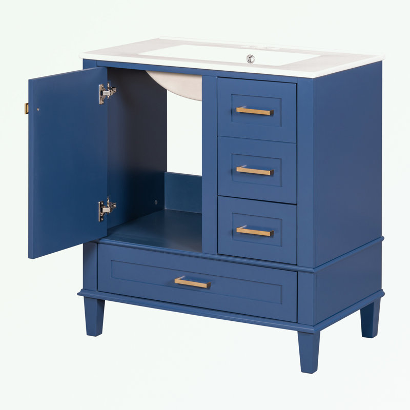 Richi Freestanding Bathroom Cabinet, Blue