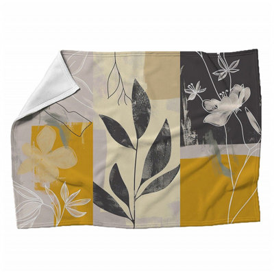 Jeté en peluche floral tendance