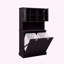 Armoire de salle de bain inclinable à deux compartiments avec panier à linge haut et 2 tablettes réglables-121089153