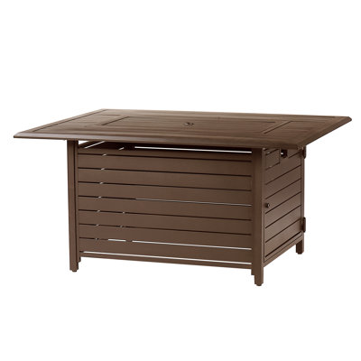 Zooey Rectangle Aluminum Propane Fire Pit Table