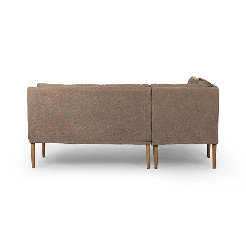 Aurelia Modular 3-Piece Slipcover Sectional, Broadway Coffee Linen, Left Hand Facing, 34.5" H x 99" W x 76" D